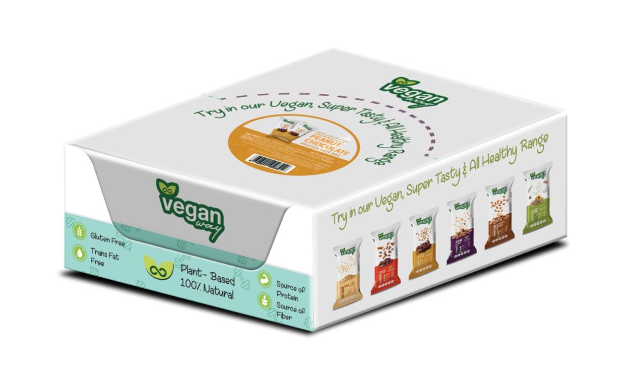 Pack of 12 Vegan Protein Peanut Chocolate Bars