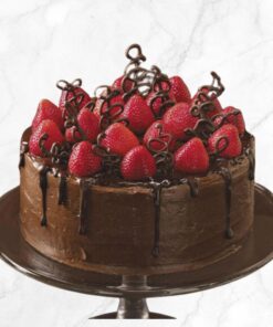 Vegan  Dark Chocolate Strawberry Cake