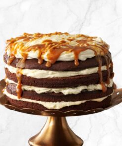 Vegan Caramel Brownie Cake