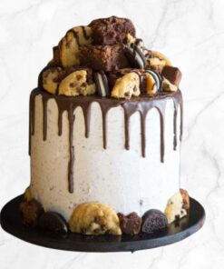 Vegan Dark Chocolate Brownie Cookie Oreo Cake